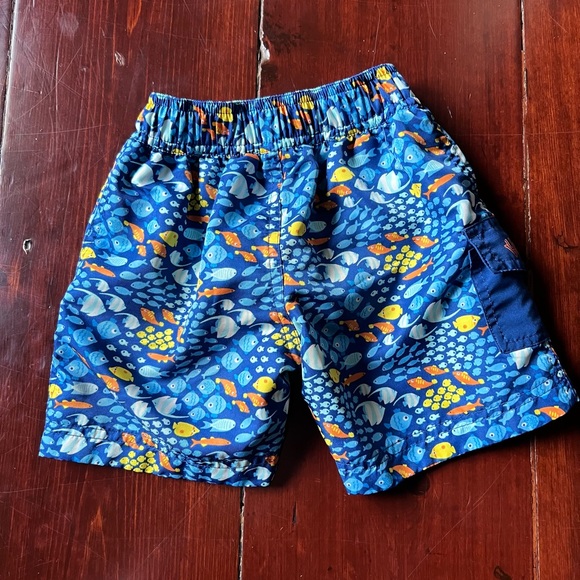 Blue Tropical swim trunks toddler boy 12-18 months - Picture 4 of 5